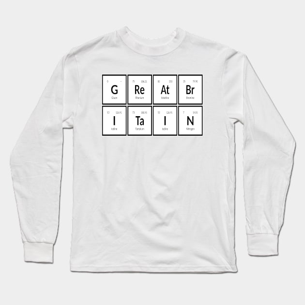 Great Britain Table of Elements Long Sleeve T-Shirt by SupixIUM